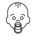 Baby with a pacifier line icon. vector illustration isolated on white. outline style design, designed for web and app