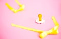 pacifier, soother on pink background Royalty Free Stock Photo