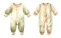 Baby pajamas, watercolor clipart illustration with isolated background