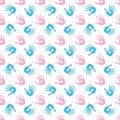 Baby palm print seamless pattern