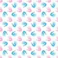 Baby palm print seamless pattern