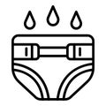 Baby pampers icon, outline style Royalty Free Stock Photo