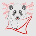 Baby panda postman vector