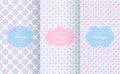 Baby pastel different vector seamless patterns.