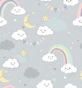 Baby Pastel Sky Repeating Vector Pattern Royalty Free Stock Photo