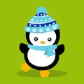 Baby Penguin Blue Scarf 01