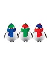 Baby Penguins with colorful scarves