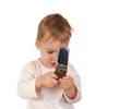 Baby with phone Royalty Free Stock Photo