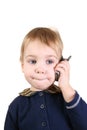 Baby with phone Royalty Free Stock Photo