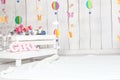 Baby photography studio background setup Royalty Free Stock Photo