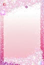Baby Pink Background Glitter Silhouettes Flowers Vertical Mobile Postcard. Generative AI Royalty Free Stock Photo