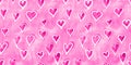 Baby pink playful hand drawn doodle valentine hearts seamless background texture