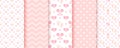 Baby shower pastel patterns. Pink seamless backgrounds. Vector illustration Royalty Free Stock Photo