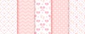 Baby shower pastel patterns. Pink seamless backgrounds. Vector illustration Royalty Free Stock Photo