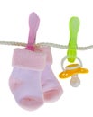 Baby pink socks Royalty Free Stock Photo