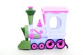 Baby plastic colour toy train studio quality Royalty Free Stock Photo