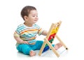 Baby playing with abacus Royalty Free Stock Photo