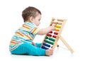 Baby playing with abacus Royalty Free Stock Photo