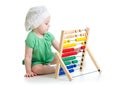 Baby playing with abacus Royalty Free Stock Photo