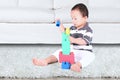 Baby playing with block toys Royalty Free Stock Photo