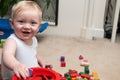 Baby playing with blocks and sorting shapes