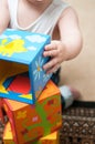 Baby playing with blocks