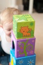 Baby playing with blocks