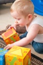 Baby playing with blocks