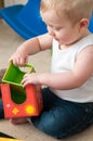 Baby playing with blocks