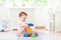 Baby playing with toys. Toy for child. Kids play Royalty Free Stock Photo