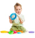 Baby playing colorful toys