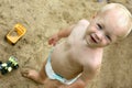 Baby Playing in Sandbox Royalty Free Stock Photo