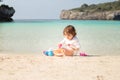 Baby playing on the beach, Menorca Cala Turqueta Royalty Free Stock Photo