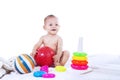 Baby playing with toys Royalty Free Stock Photo