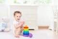 Baby playing with toys. Toy for child. Kids play Royalty Free Stock Photo