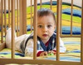 Baby in a playpen Royalty Free Stock Photo