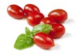 Baby Plum Tomatoes with Basil Isolated Royalty Free Stock Photo