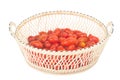 baby plum tomatoes. cherry tomatoes. pile. color red. in basket. Royalty Free Stock Photo