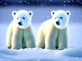 Baby Polar Bear, Generative AI Illustration Royalty Free Stock Photo