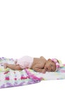 Baby posing on a cloth diaper Royalty Free Stock Photo