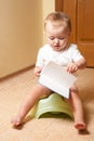 Baby on the pot Royalty Free Stock Photo