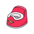 Baby potty, bright vector children illustration isolated Royalty Free Stock Photo