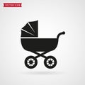 Baby pram icon. Royalty Free Stock Photo