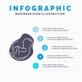 Baby, pregnancy, pregnant, obstetrics, fetus Infographics Template for Website and Presentation. GLyph Gray icon with Blue Royalty Free Stock Photo