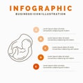 Baby, pregnancy, pregnant, obstetrics, fetus Infographics Template for Website and Presentation. Line Gray icon with Orange Royalty Free Stock Photo