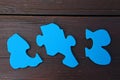 Baby puzzle studio quality wooden background Royalty Free Stock Photo