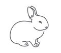 Baby rabbit simple thin line icon