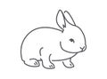 Baby rabbit simple thin line icon