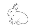 Baby rabbit simple thin line icon