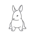 Baby rabbit simple thin line icon